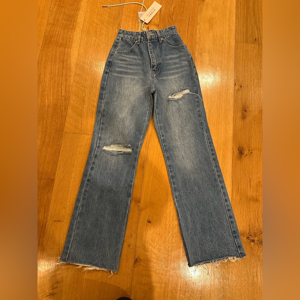 Oh Polly Classic Blue Distressed Women's Jeans